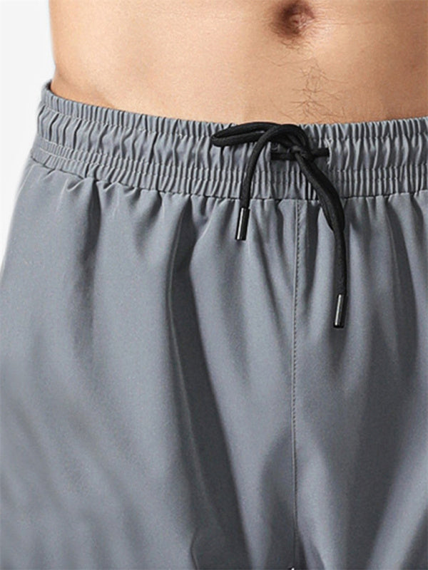 Ice silk quick-drying breathable fitness drawstring casual side zipper trousers - Vitalis Collection