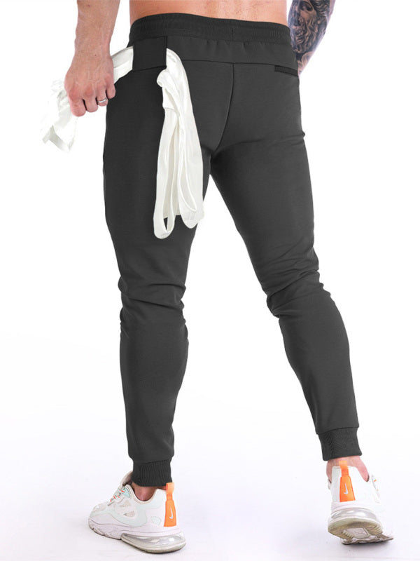 Men's fitness sports back hanging towel feet training pants - Vitalis Collection