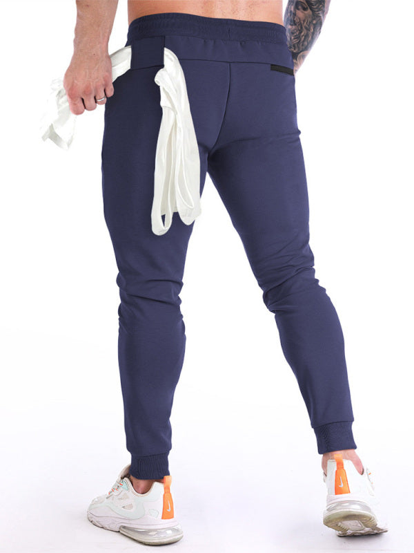 Men's fitness sports back hanging towel feet training pants - Vitalis Collection