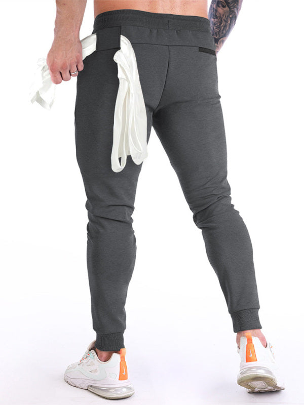 Men's fitness sports back hanging towel feet training pants - Vitalis Collection