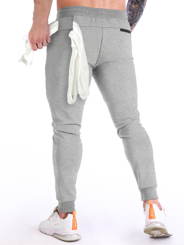 Men's fitness sports back hanging towel feet training pants - Vitalis Collection