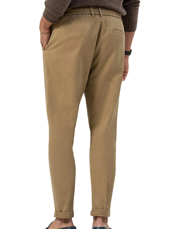 New men's trendy business straight solid color casual trousers - Vitalis Collection