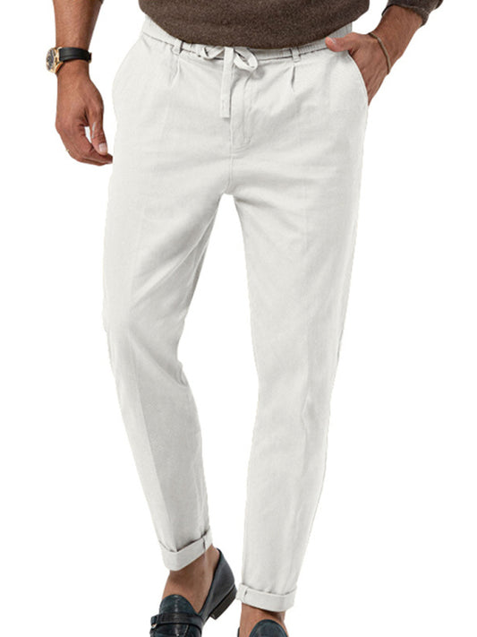 New men's trendy business straight solid color casual trousers - Vitalis Collection