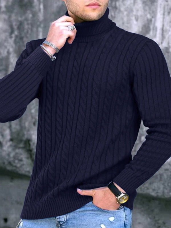 Men's turtleneck casual tight stretch sweater - Vitalis Collection