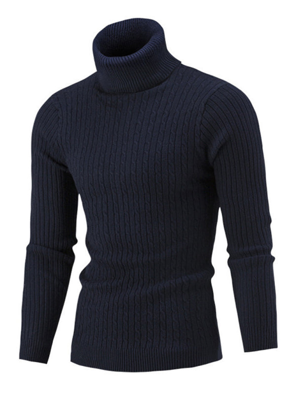 Men's turtleneck casual tight stretch sweater - Vitalis Collection