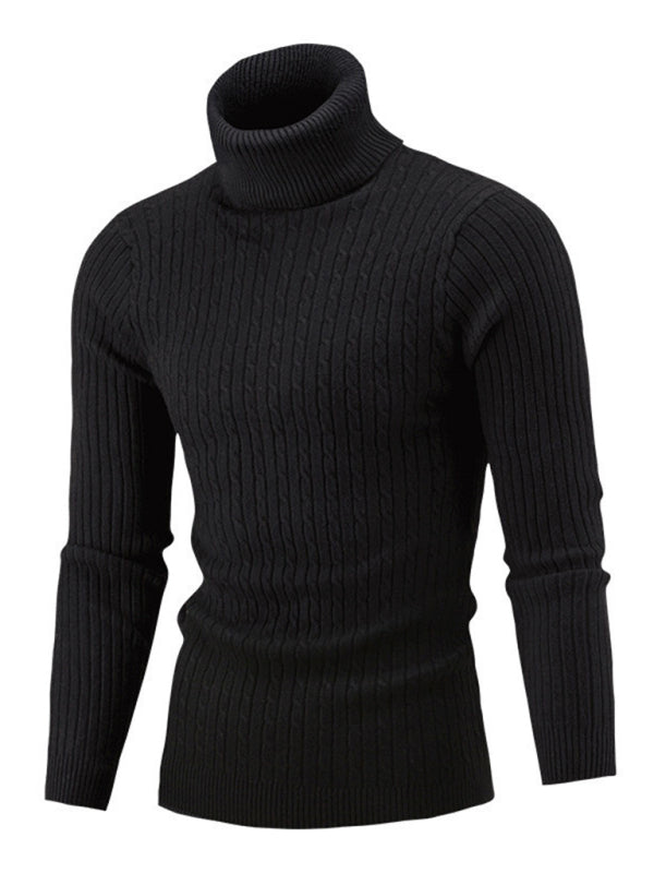 Men's turtleneck casual tight stretch sweater - Vitalis Collection