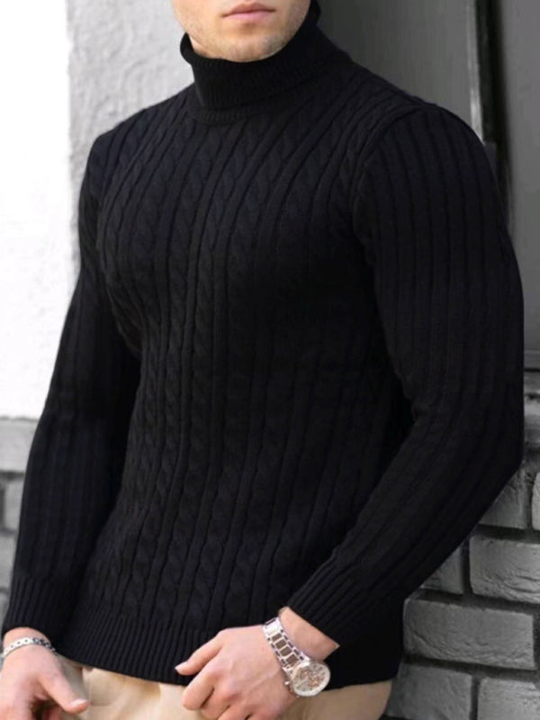 Men's turtleneck casual tight stretch sweater - Vitalis Collection