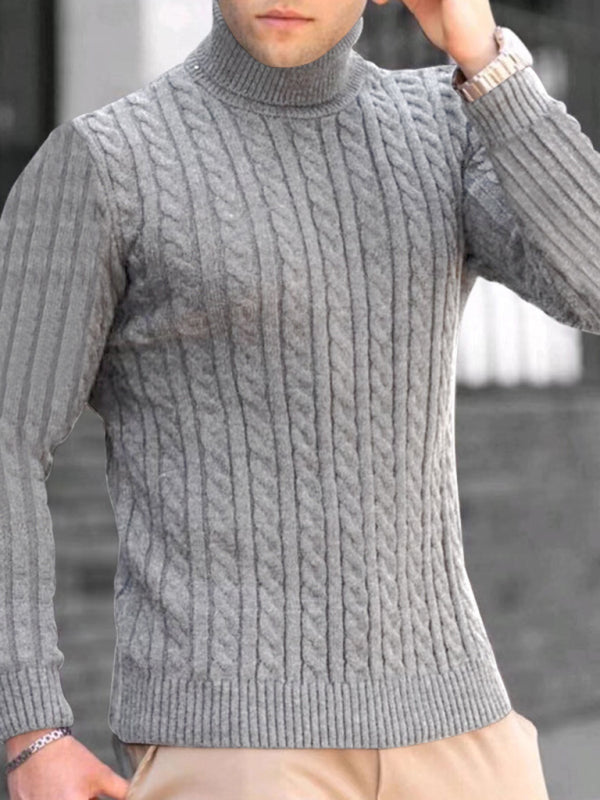 Men's turtleneck casual tight stretch sweater - Vitalis Collection