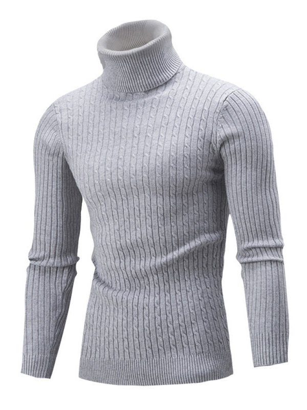 Men's turtleneck casual tight stretch sweater - Vitalis Collection