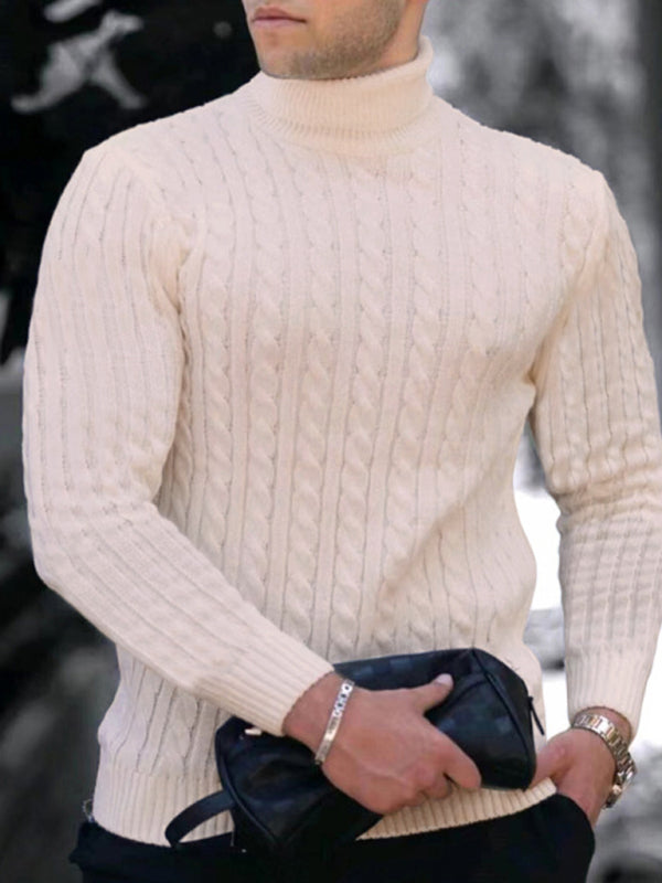 Men's turtleneck casual tight stretch sweater - Vitalis Collection