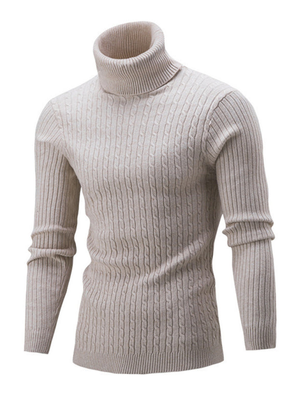 Men's turtleneck casual tight stretch sweater - Vitalis Collection