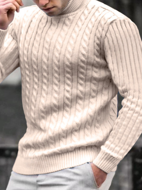 Men's turtleneck casual tight stretch sweater - Vitalis Collection