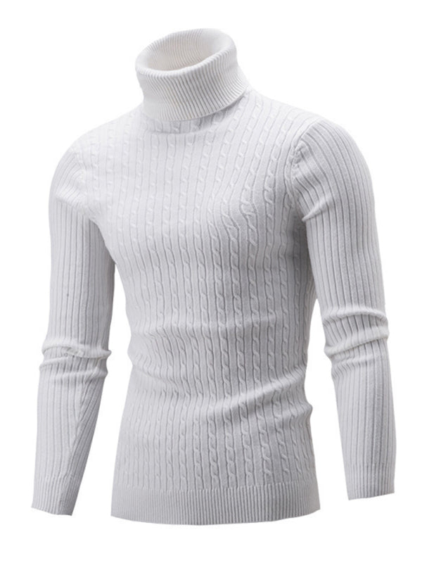 Men's turtleneck casual tight stretch sweater - Vitalis Collection