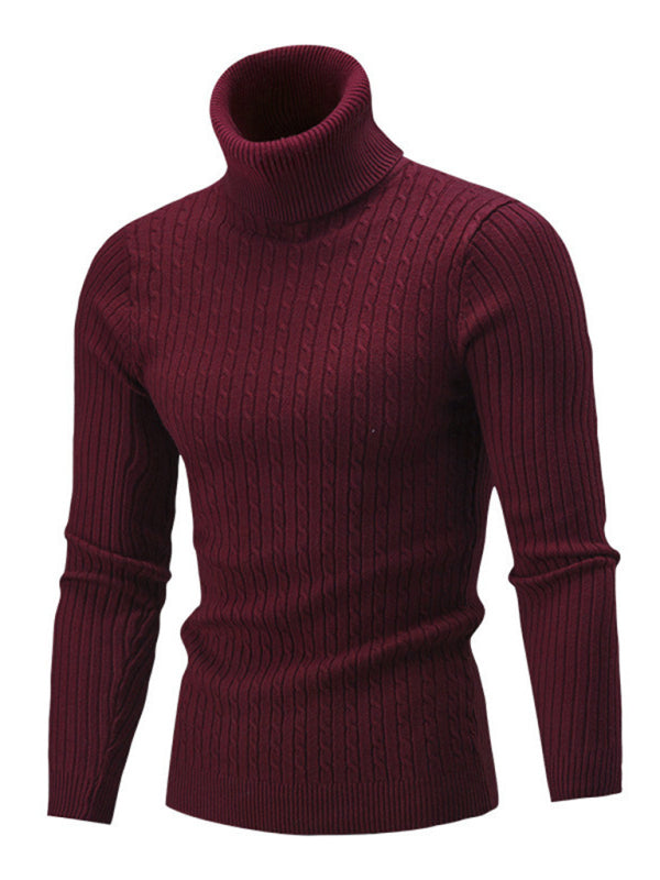Men's turtleneck casual tight stretch sweater - Vitalis Collection