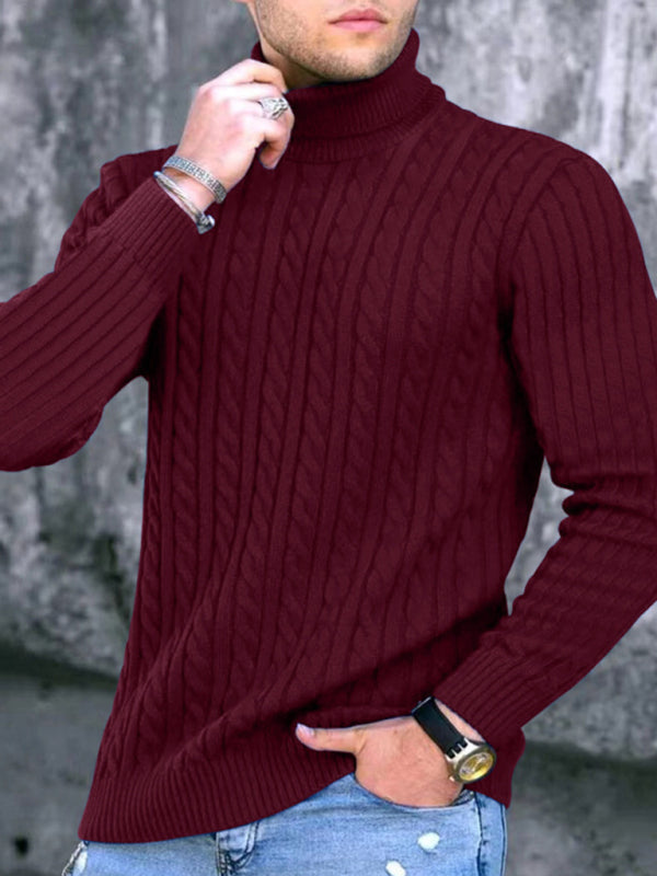 Men's turtleneck casual tight stretch sweater - Vitalis Collection