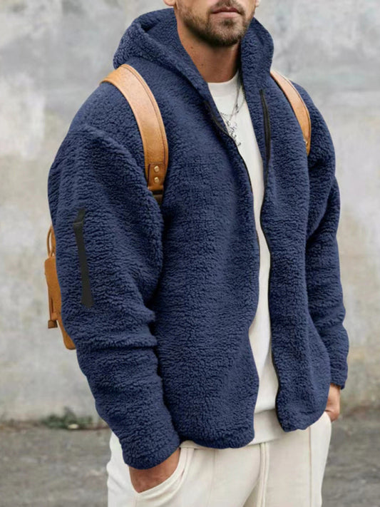 Men's warm jacket, loose hooded casual jacket - Vitalis Collection
