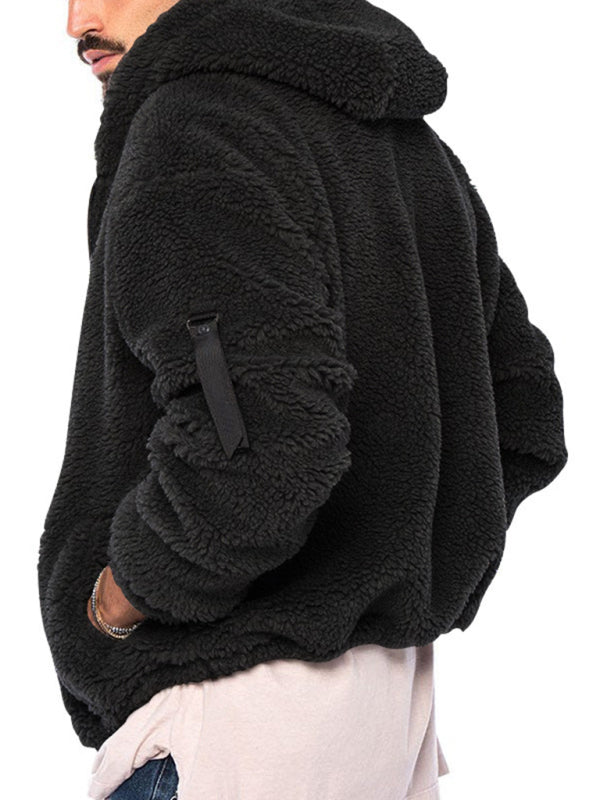 Men's warm jacket, loose hooded casual jacket - Vitalis Collection