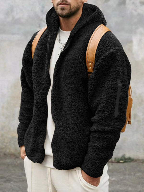 Men's warm jacket, loose hooded casual jacket - Vitalis Collection