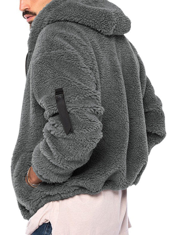 Men's warm jacket, loose hooded casual jacket - Vitalis Collection