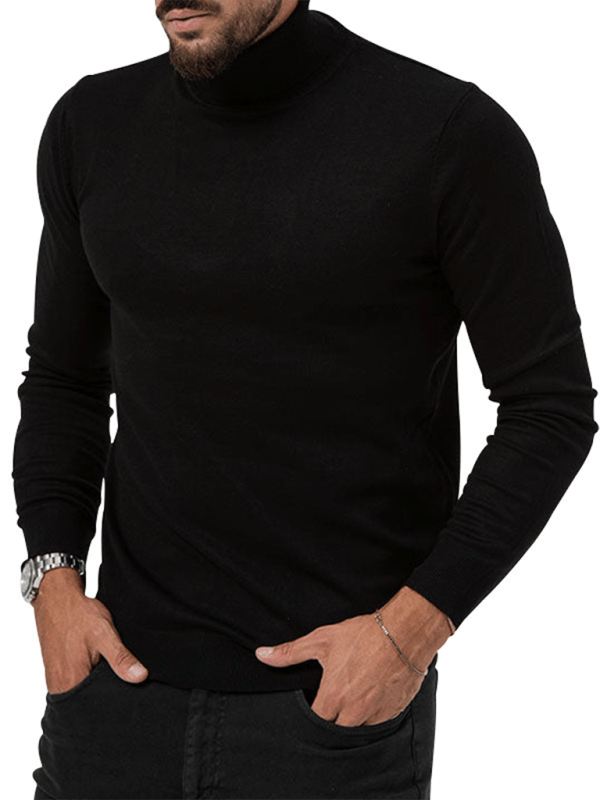 Simple base shirt high collar long sleeve T-shirt - Vitalis Collection