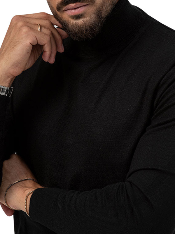 Simple base shirt high collar long sleeve T-shirt - Vitalis Collection
