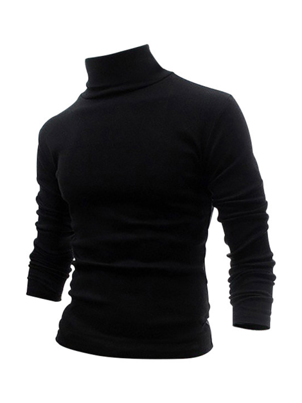 Simple base shirt high collar long sleeve T-shirt - Vitalis Collection