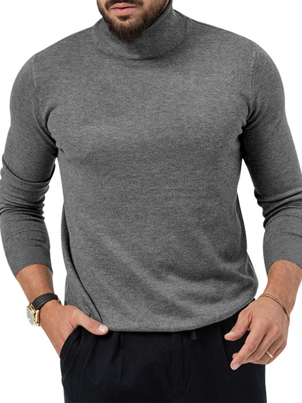 Simple base shirt high collar long sleeve T-shirt - Vitalis Collection
