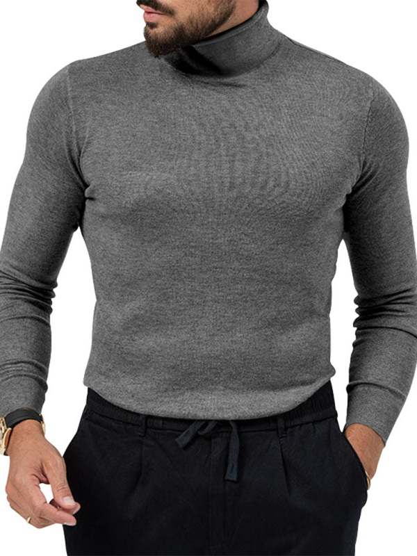 Simple base shirt high collar long sleeve T-shirt - Vitalis Collection