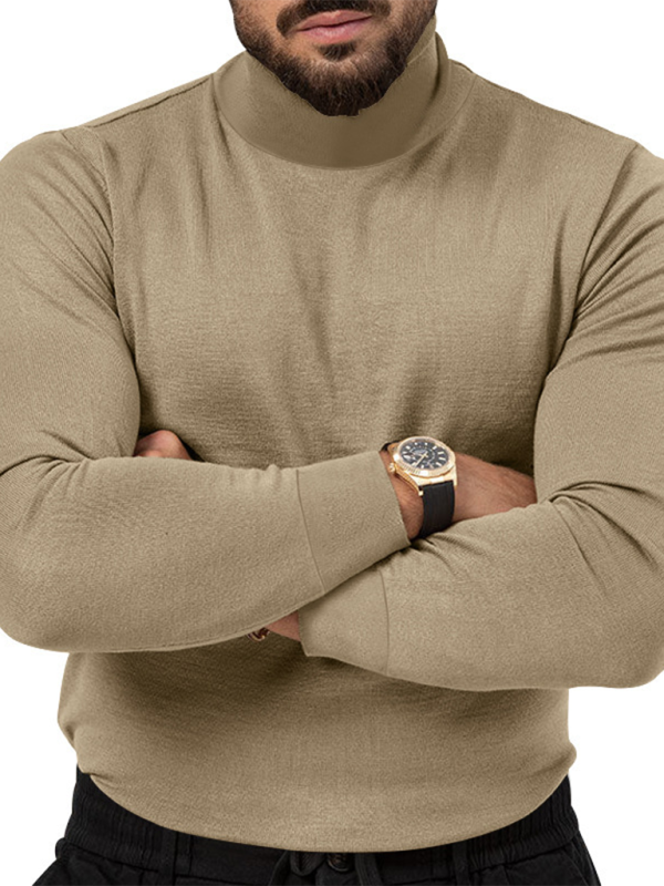 Simple base shirt high collar long sleeve T-shirt - Vitalis Collection
