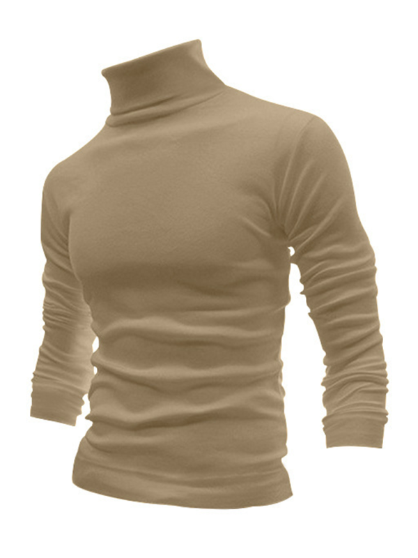 Simple base shirt high collar long sleeve T-shirt - Vitalis Collection