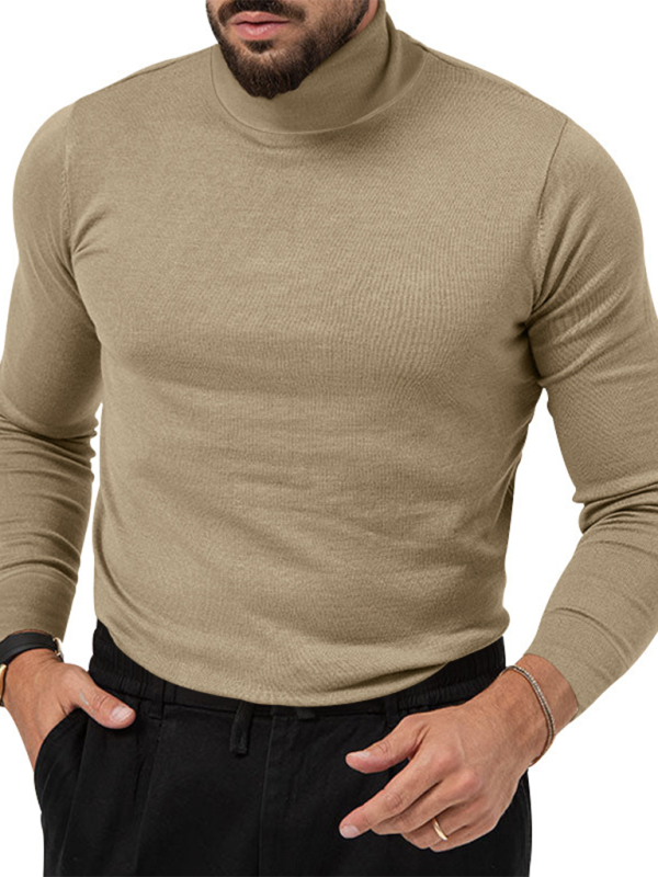 Simple base shirt high collar long sleeve T-shirt - Vitalis Collection