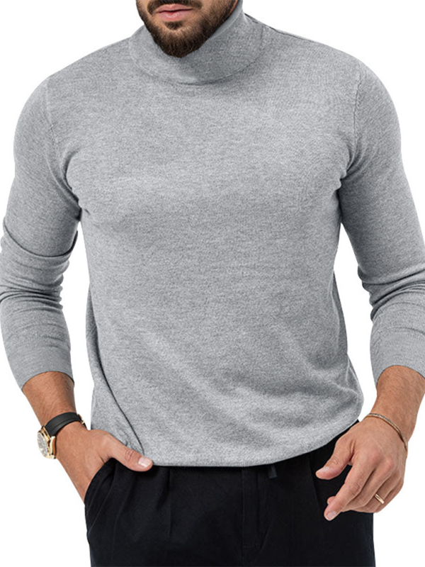 Simple base shirt high collar long sleeve T-shirt - Vitalis Collection
