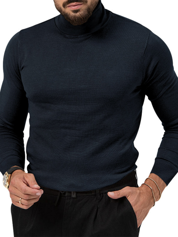 Simple base shirt high collar long sleeve T-shirt - Vitalis Collection