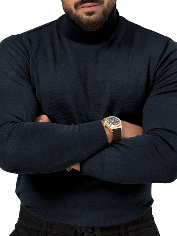 Simple base shirt high collar long sleeve T-shirt - Vitalis Collection