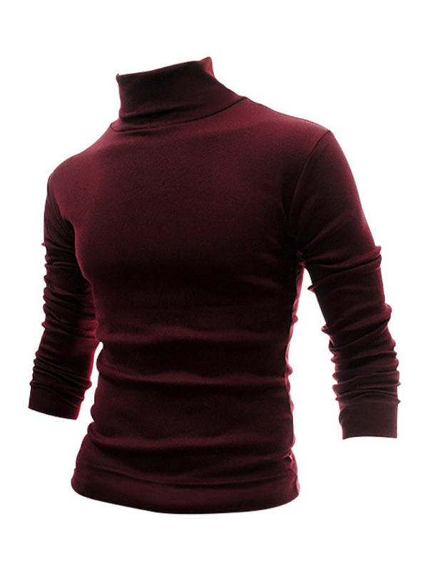Simple base shirt high collar long sleeve T-shirt - Vitalis Collection