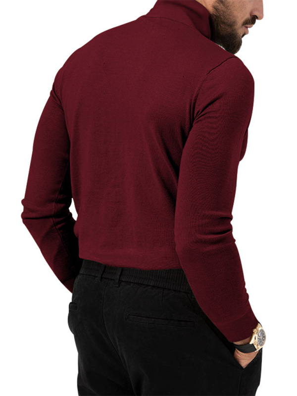 Simple base shirt high collar long sleeve T-shirt - Vitalis Collection
