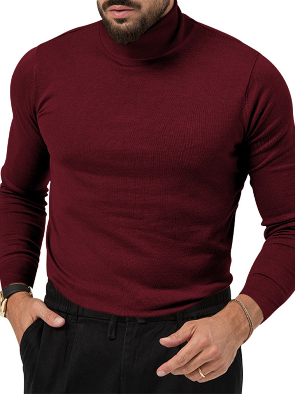 Simple base shirt high collar long sleeve T-shirt - Vitalis Collection