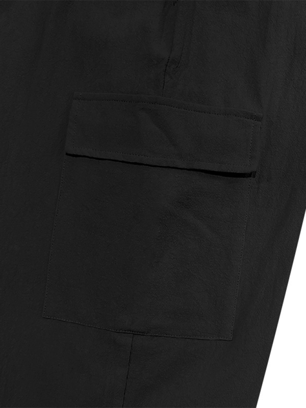 Casual cuffs, multi-pocket drawstrings, solid color, loose large size drawstring trousers - Vitalis Collection