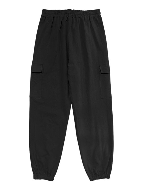 Casual cuffs, multi-pocket drawstrings, solid color, loose large size drawstring trousers - Vitalis Collection