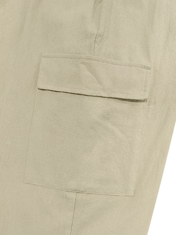 Casual cuffed multi-pocket drawstring trousers - Vitalis Collection