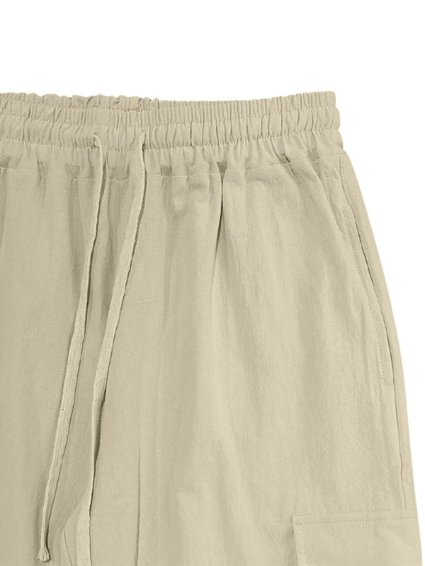 Casual cuffed multi-pocket drawstring trousers - Vitalis Collection