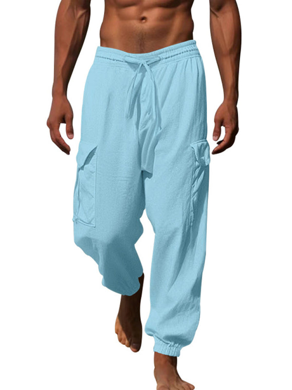 Casual cuffed multi-pocket drawstring trousers - Vitalis Collection