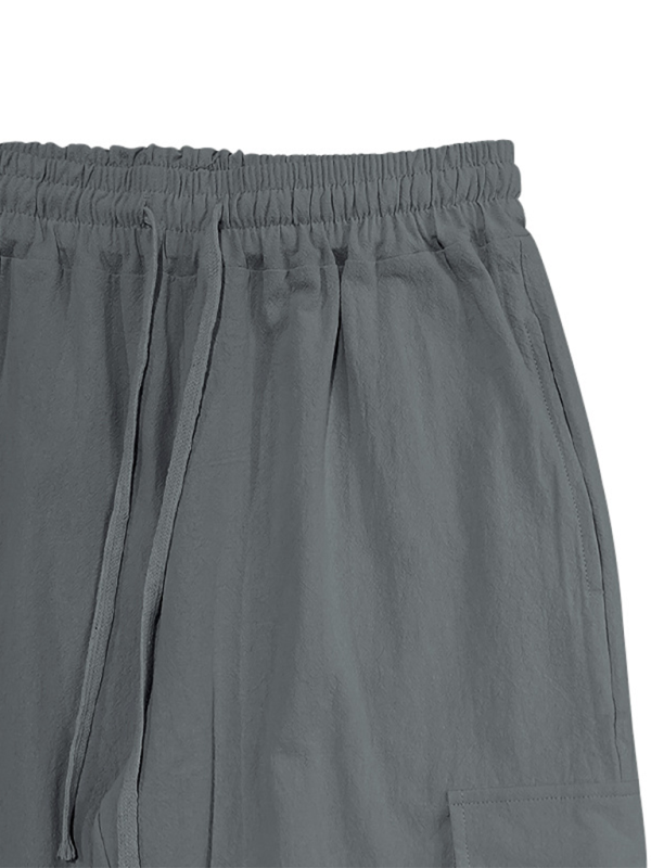 Casual cuffed multi-pocket drawstring trousers - Vitalis Collection
