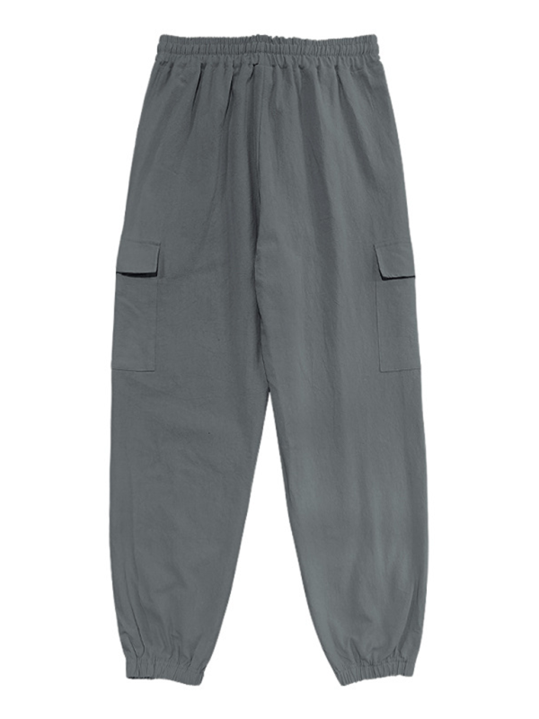 Casual cuffed multi-pocket drawstring trousers - Vitalis Collection