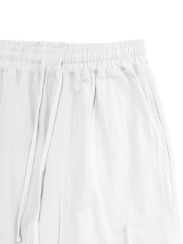 Casual cuffed multi-pocket drawstring trousers - Vitalis Collection