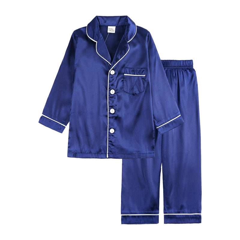 Children's Satin Long Sleeve Home Pajamas Sets - Vitalis Collection